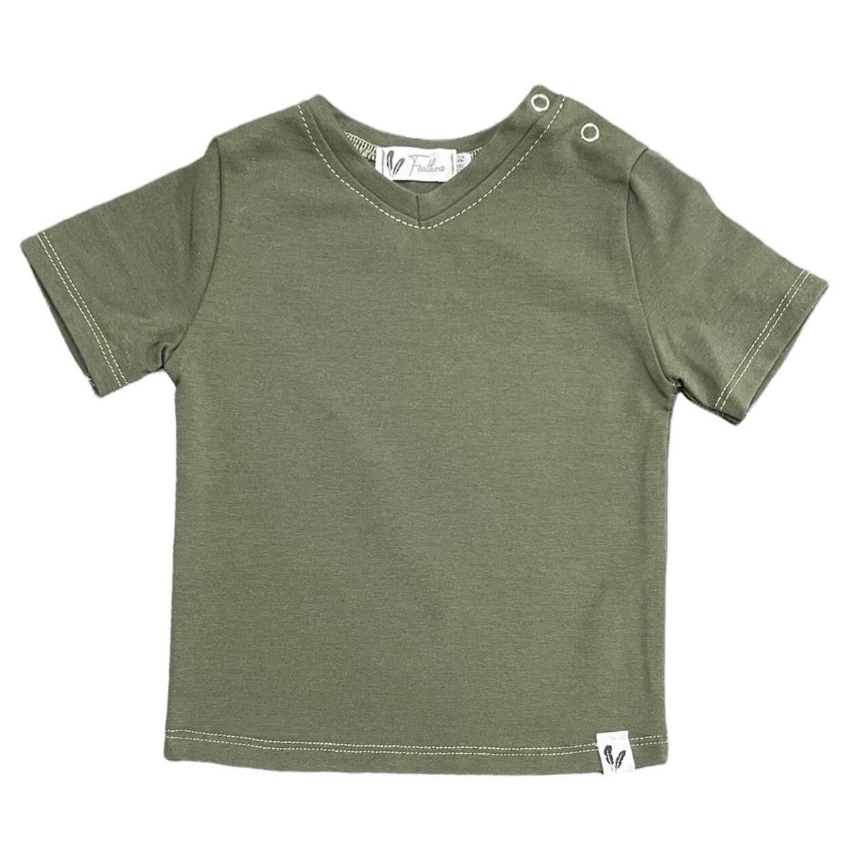 LittleMy |Shirt V-neck juniper van Feathers