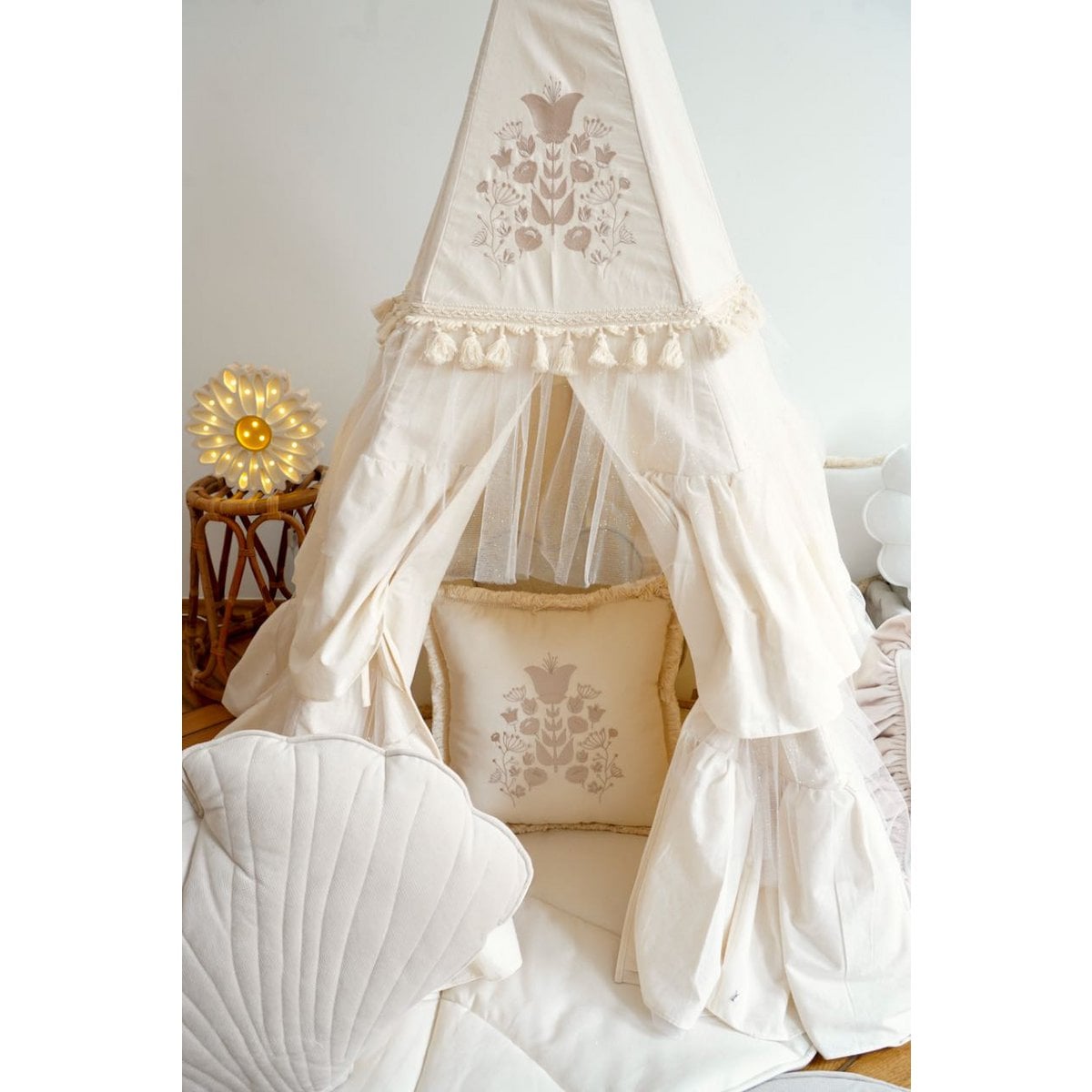LittleMy |Tipi-tent "Boho" met ruches en borduursels