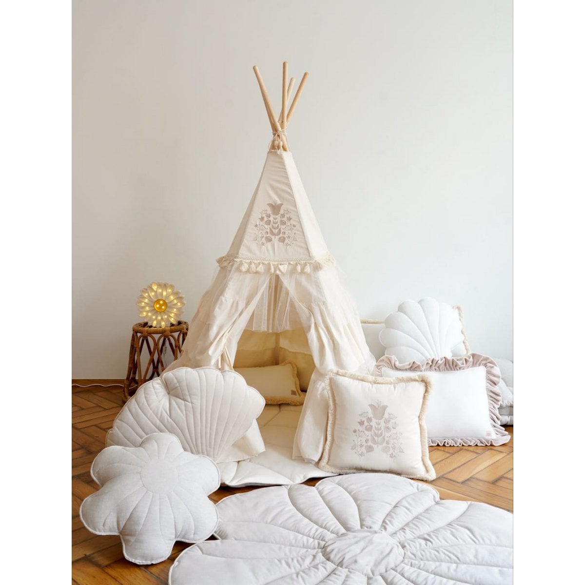 LittleMy |Tipi-tent "Boho" met ruches en borduursels