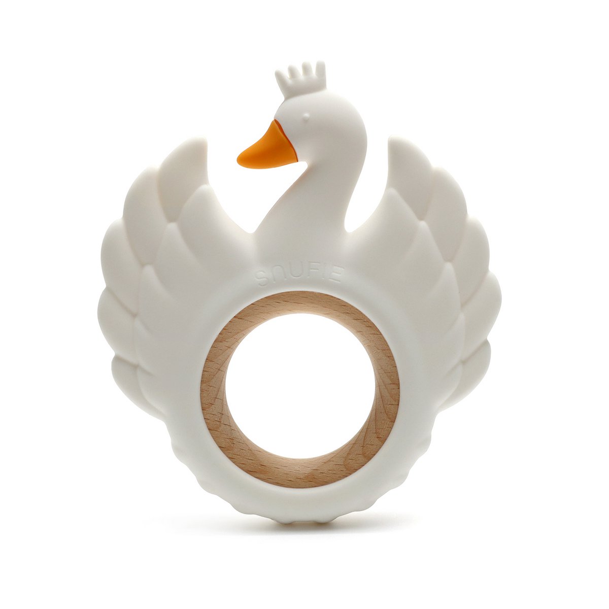 LittleMy |Zacht en hard | Swan Wood & Silicone  WIT