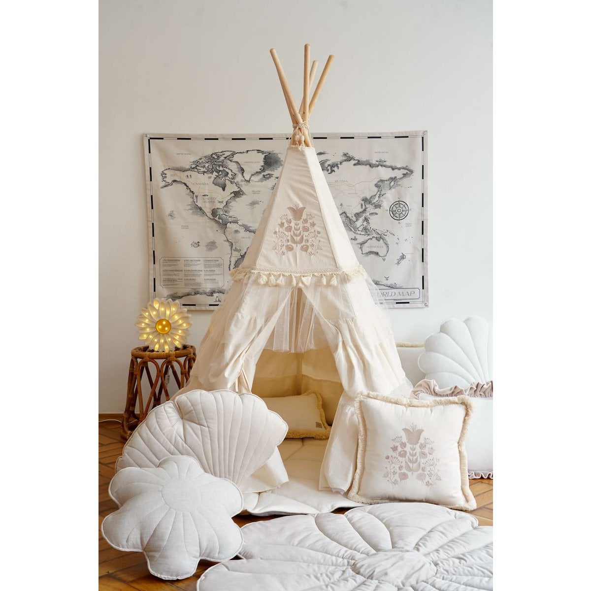 LittleMy |Tipi-tent "Boho" met ruches en borduursels