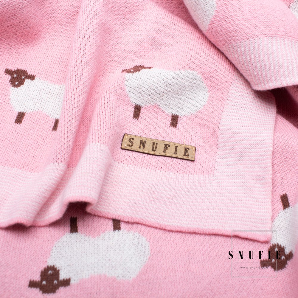 LittleMy | Babydeken | Roze met schapen