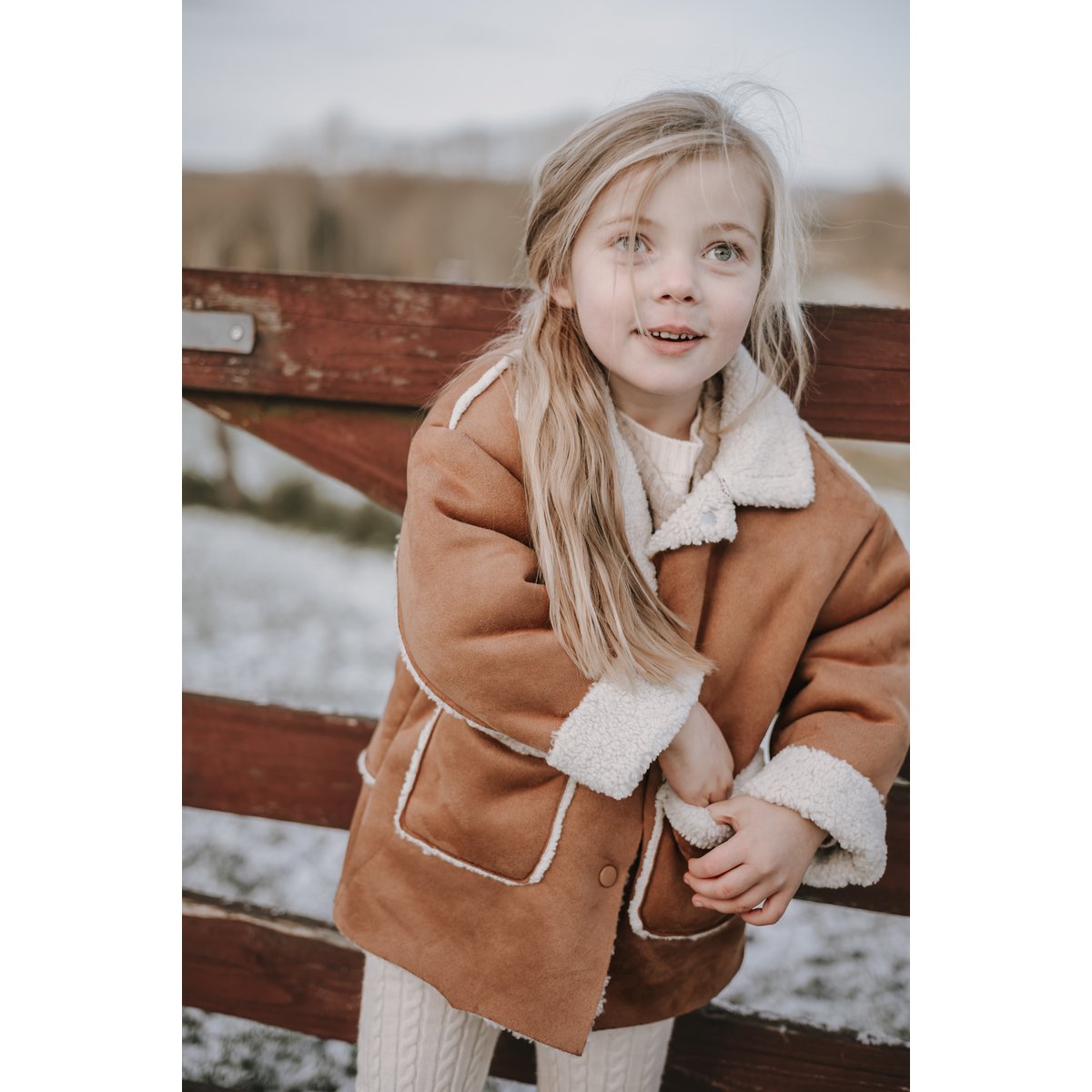 LittleMy® kinderjas van lamsleer