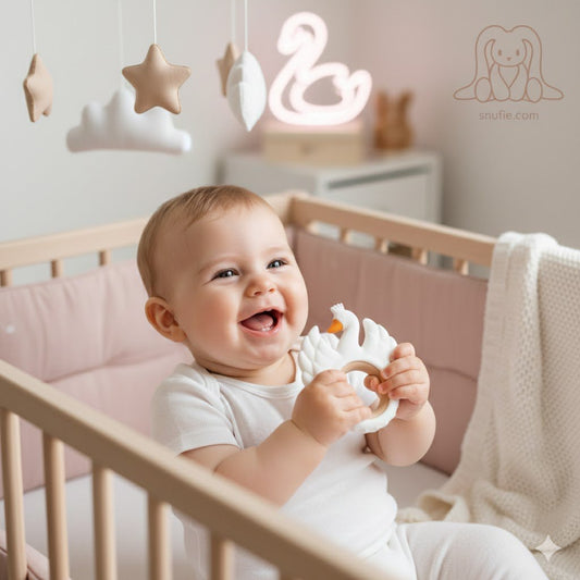 LittleMy |Zacht en hard | Swan Wood & Silicone  WIT