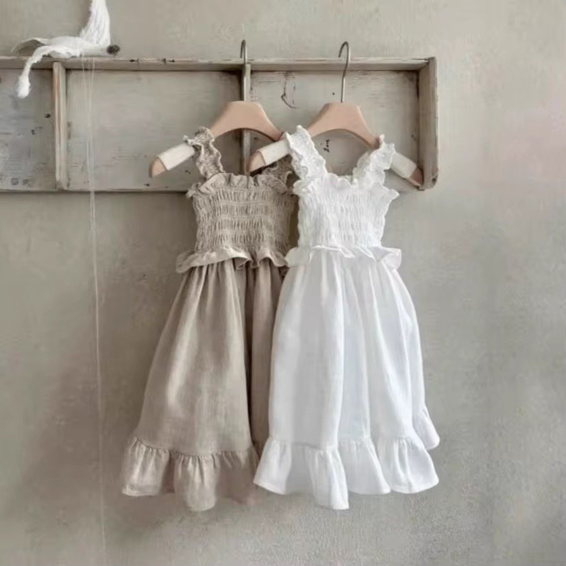 LittleMy |Raya gesmokte jurk met ruches en bandjes