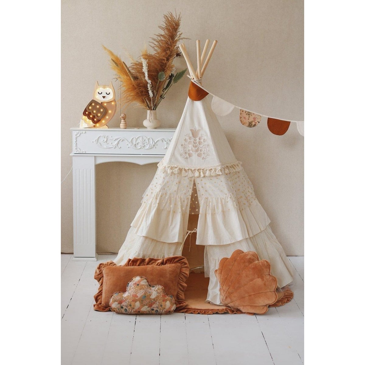 LittleMy |Tipi-tent "Boho" met ruches en borduursels