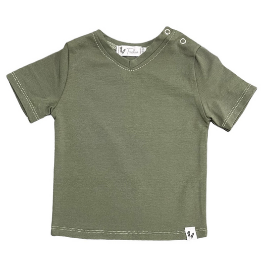 LittleMy™ |Shirt V-neck juniper van Feathers