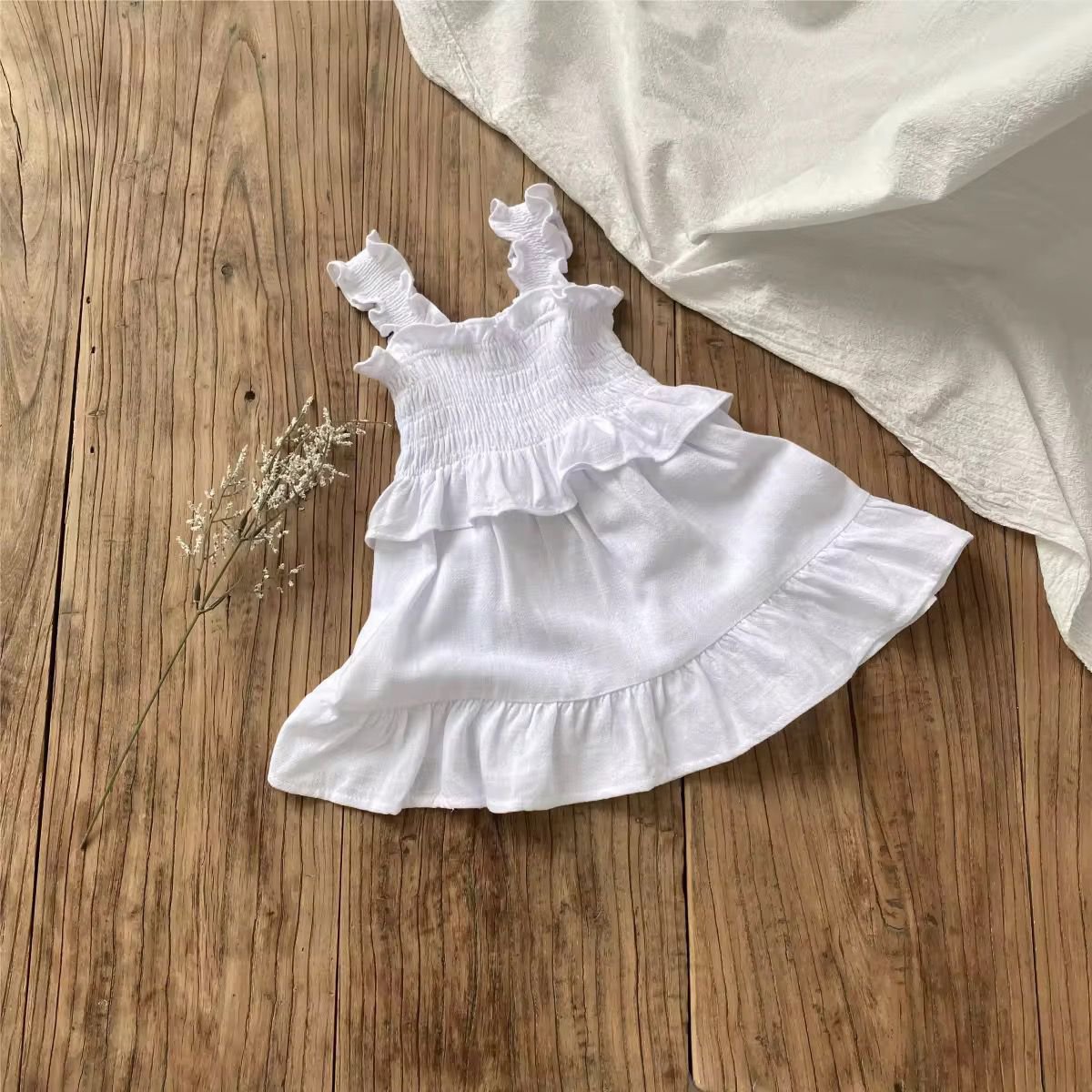 LittleMy |Raya gesmokte jurk met ruches en bandjes