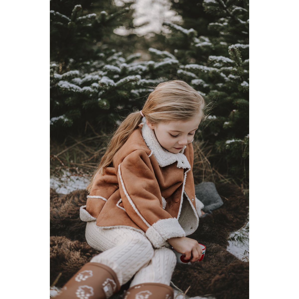 LittleMy® kinderjas van lamsleer