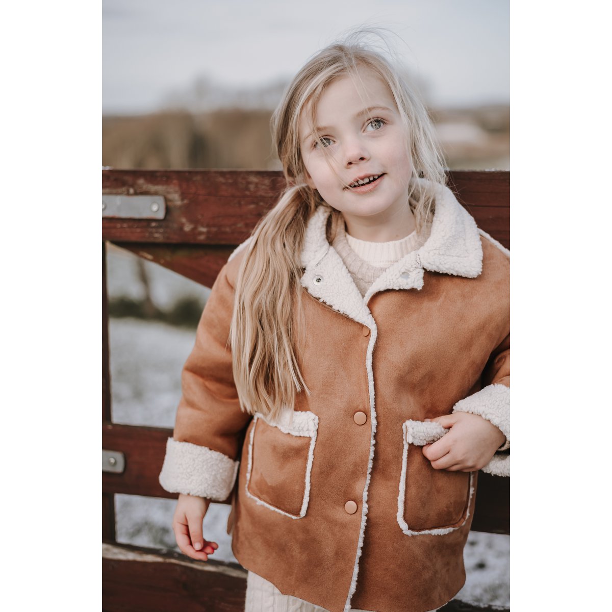 LittleMy® kinderjas van lamsleer