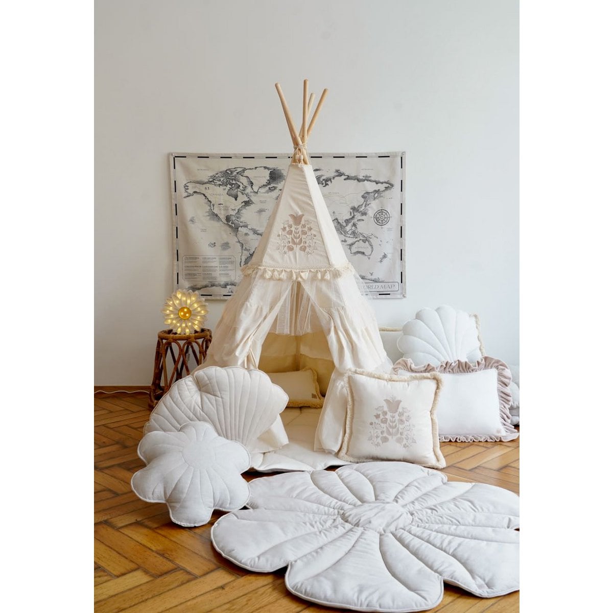LittleMy |Tipi-tent "Boho" met ruches en borduursels